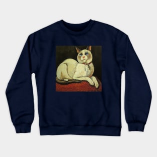 Sitting Cat in the style of the Flemish Masters Crewneck Sweatshirt